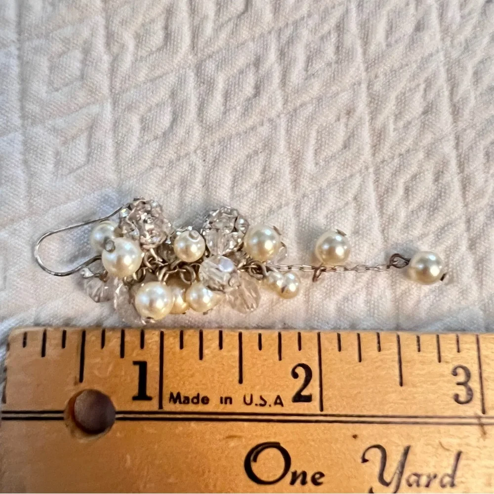 Faux Pearl Grape Cluster Cha Cha Earrings dangle drop